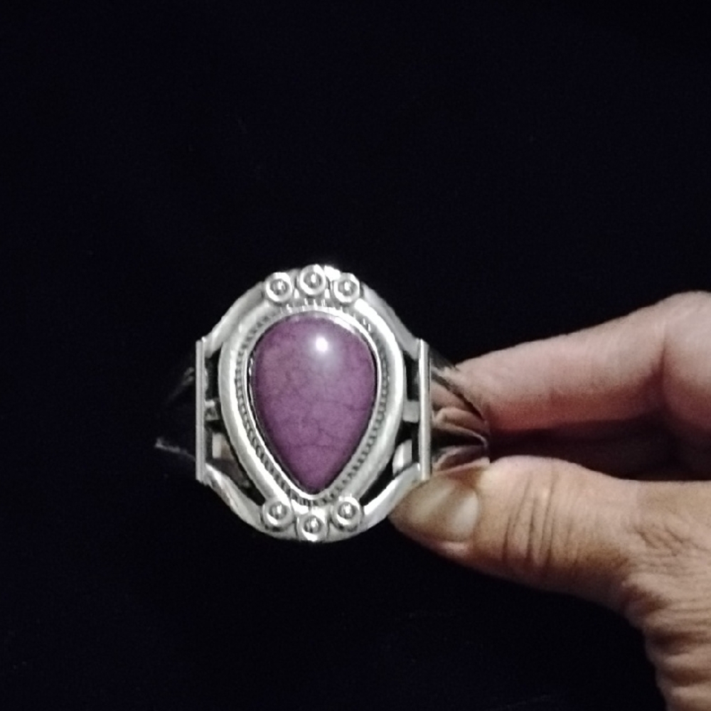 Elegant Silver and Purple Women's Bracelet